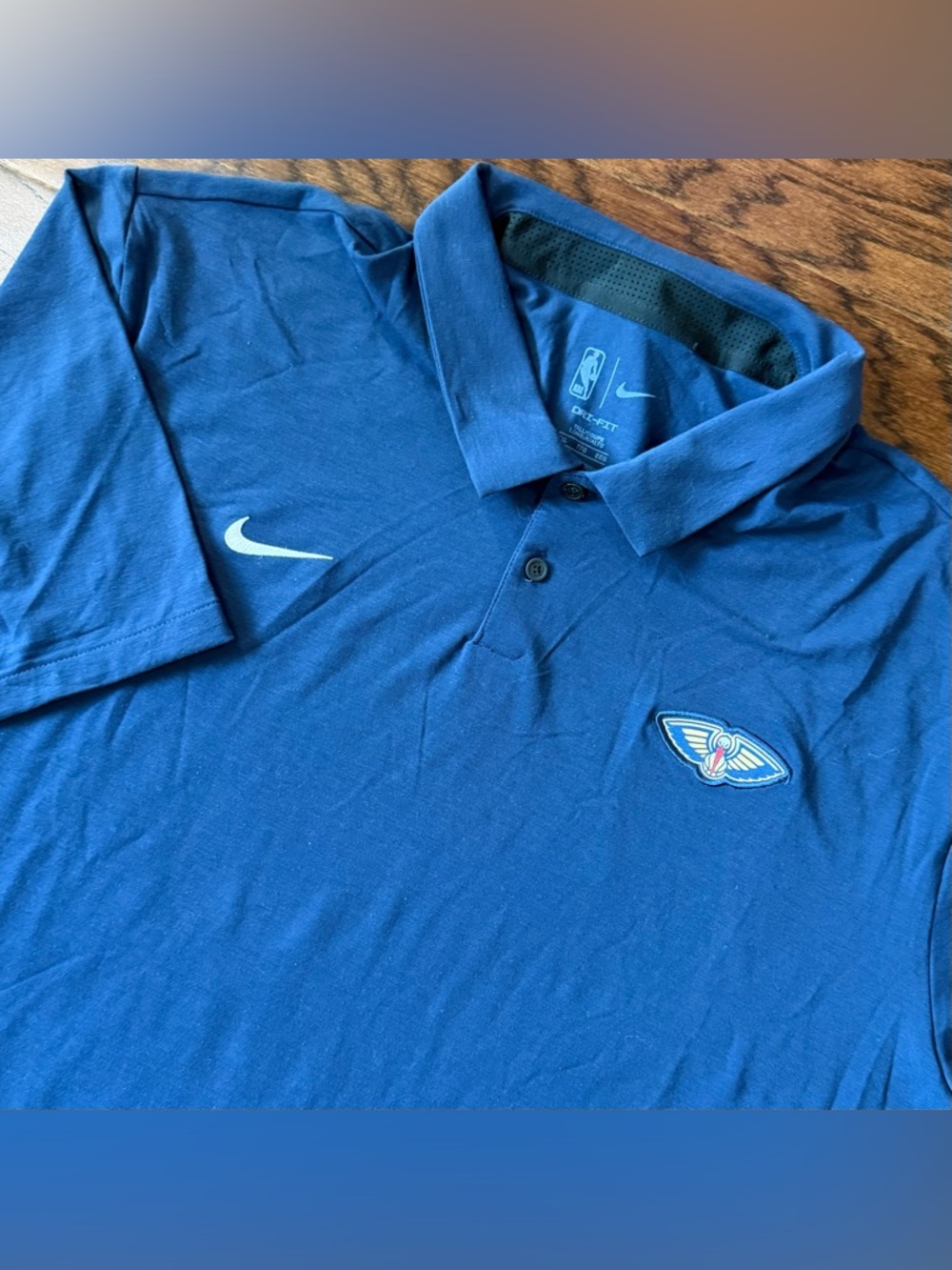 NWT Nike New Orleans Pelicans Dri-FIT Polo Shirt Mens XXLT Blue NBA Basketball
